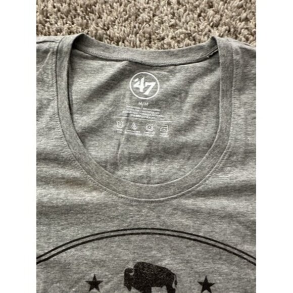47' Brand Women Gray Short Sleeve Jackson Hole Wyoming Tee Size Medium Pull Over - Picture 7 of 12